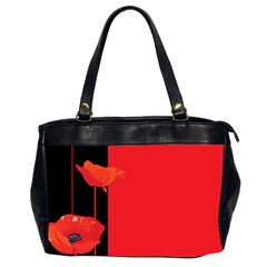 Flower Floral Red Back Sakura Office Handbags (2 Sides) 