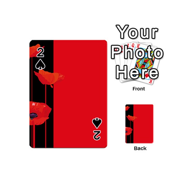 Flower Floral Red Back Sakura Playing Cards 54 (Mini) 