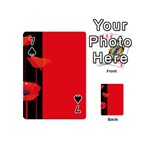 Flower Floral Red Back Sakura Playing Cards 54 (Mini)  Front - Spade7