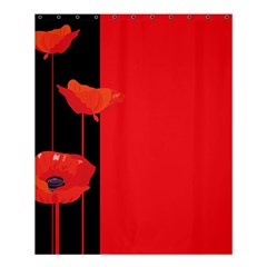 Flower Floral Red Back Sakura Shower Curtain 60  x 72  (Medium) 