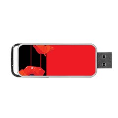 Flower Floral Red Back Sakura Portable USB Flash (One Side)