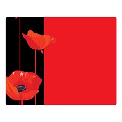 Flower Floral Red Back Sakura Double Sided Flano Blanket (Large) 