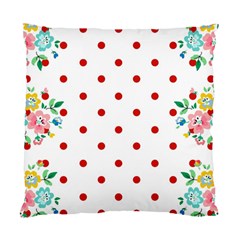 Flower Floral Polka Dot Orange Standard Cushion Case (One Side)