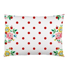 Flower Floral Polka Dot Orange Pillow Case