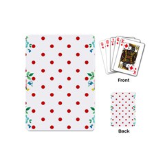 Flower Floral Polka Dot Orange Playing Cards (mini)  by Mariart