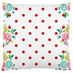 Flower Floral Polka Dot Orange Large Cushion Case (Two Sides)