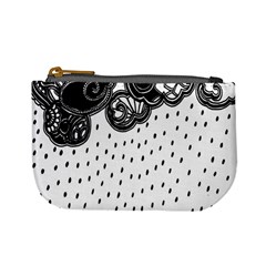 Batik Rain Black Flower Spot Mini Coin Purses