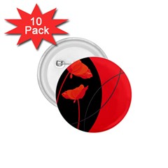 Flower Floral Red Black Sakura Line 1 75  Buttons (10 Pack) by Mariart