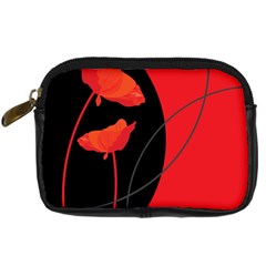 Flower Floral Red Black Sakura Line Digital Camera Cases