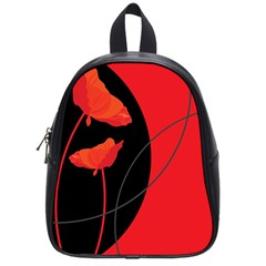 Flower Floral Red Black Sakura Line School Bags (small) 