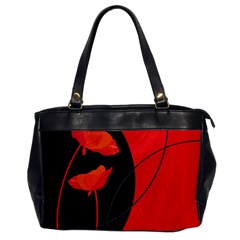 Flower Floral Red Black Sakura Line Office Handbags by Mariart