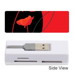 Flower Floral Red Black Sakura Line Memory Card Reader (stick)  by Mariart