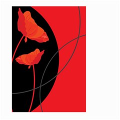 Flower Floral Red Black Sakura Line Large Garden Flag (two Sides)