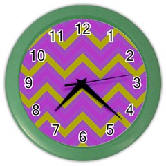 Zig Zags Pattern Color Wall Clocks