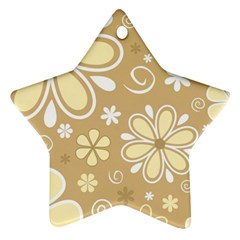 Flower Floral Star Sunflower Grey Ornament (Star)