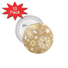 Flower Floral Star Sunflower Grey 1 75  Buttons (10 Pack)