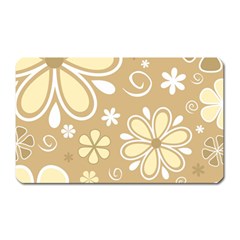 Flower Floral Star Sunflower Grey Magnet (Rectangular)