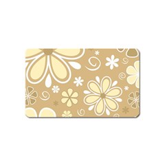 Flower Floral Star Sunflower Grey Magnet (Name Card)