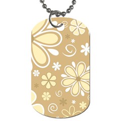 Flower Floral Star Sunflower Grey Dog Tag (Two Sides)