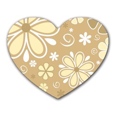 Flower Floral Star Sunflower Grey Heart Mousepads