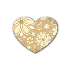 Flower Floral Star Sunflower Grey Heart Coaster (4 pack) 