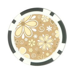 Flower Floral Star Sunflower Grey Poker Chip Card Guard