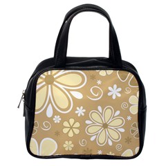 Flower Floral Star Sunflower Grey Classic Handbags (one Side) by Mariart