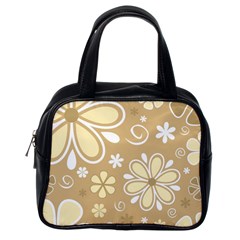 Flower Floral Star Sunflower Grey Classic Handbags (One Side)