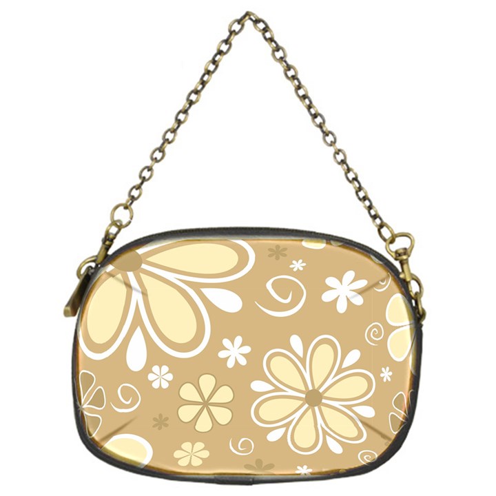 Flower Floral Star Sunflower Grey Chain Purses (One Side) 