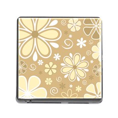 Flower Floral Star Sunflower Grey Memory Card Reader (Square)