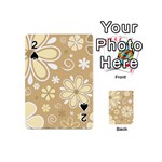 Flower Floral Star Sunflower Grey Playing Cards 54 (Mini)  Front - Spade2