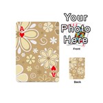 Flower Floral Star Sunflower Grey Playing Cards 54 (Mini)  Front - HeartA