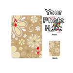 Flower Floral Star Sunflower Grey Playing Cards 54 (Mini)  Front - DiamondA