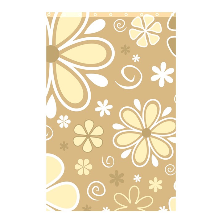 Flower Floral Star Sunflower Grey Shower Curtain 48  x 72  (Small) 