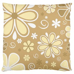 Flower Floral Star Sunflower Grey Large Cushion Case (one Side) by Mariart