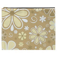 Flower Floral Star Sunflower Grey Cosmetic Bag (XXXL) 