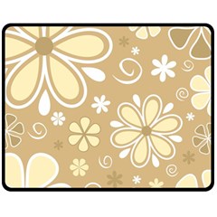 Flower Floral Star Sunflower Grey Double Sided Fleece Blanket (Medium) 