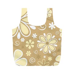 Flower Floral Star Sunflower Grey Full Print Recycle Bags (M) 