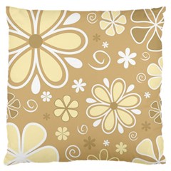Flower Floral Star Sunflower Grey Large Flano Cushion Case (One Side)
