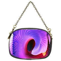 Digital Art Spirals Wave Waves Chevron Red Purple Blue Pink Chain Purses (one Side)  by Mariart