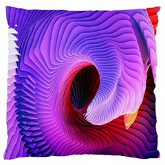 Digital Art Spirals Wave Waves Chevron Red Purple Blue Pink Large Cushion Case (one Side)