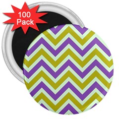 Zig Zags Pattern 3  Magnets (100 Pack) by Valentinaart