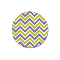 Zig Zags Pattern Magnet 3  (round) by Valentinaart