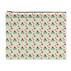 Flower Floral Sunflower Rose Star Red Green Cosmetic Bag (xl) by Mariart