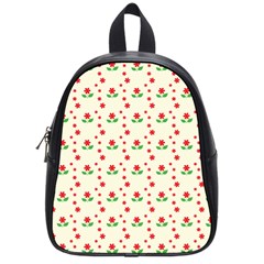 Flower Floral Sunflower Rose Star Red Green School Bags (small)  by Mariart