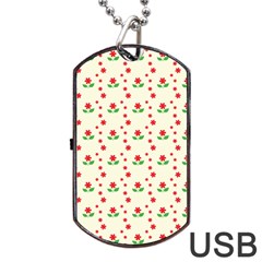 Flower Floral Sunflower Rose Star Red Green Dog Tag Usb Flash (two Sides)