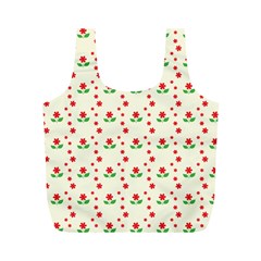 Flower Floral Sunflower Rose Star Red Green Full Print Recycle Bags (m)  by Mariart