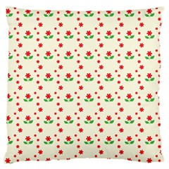 Flower Floral Sunflower Rose Star Red Green Standard Flano Cushion Case (two Sides) by Mariart