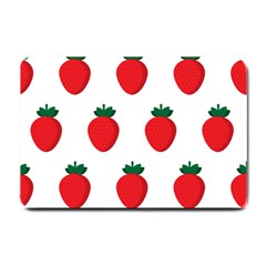 Fruit Strawberries Red Green Small Doormat 