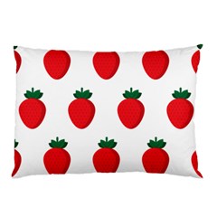 Fruit Strawberries Red Green Pillow Case by Mariart